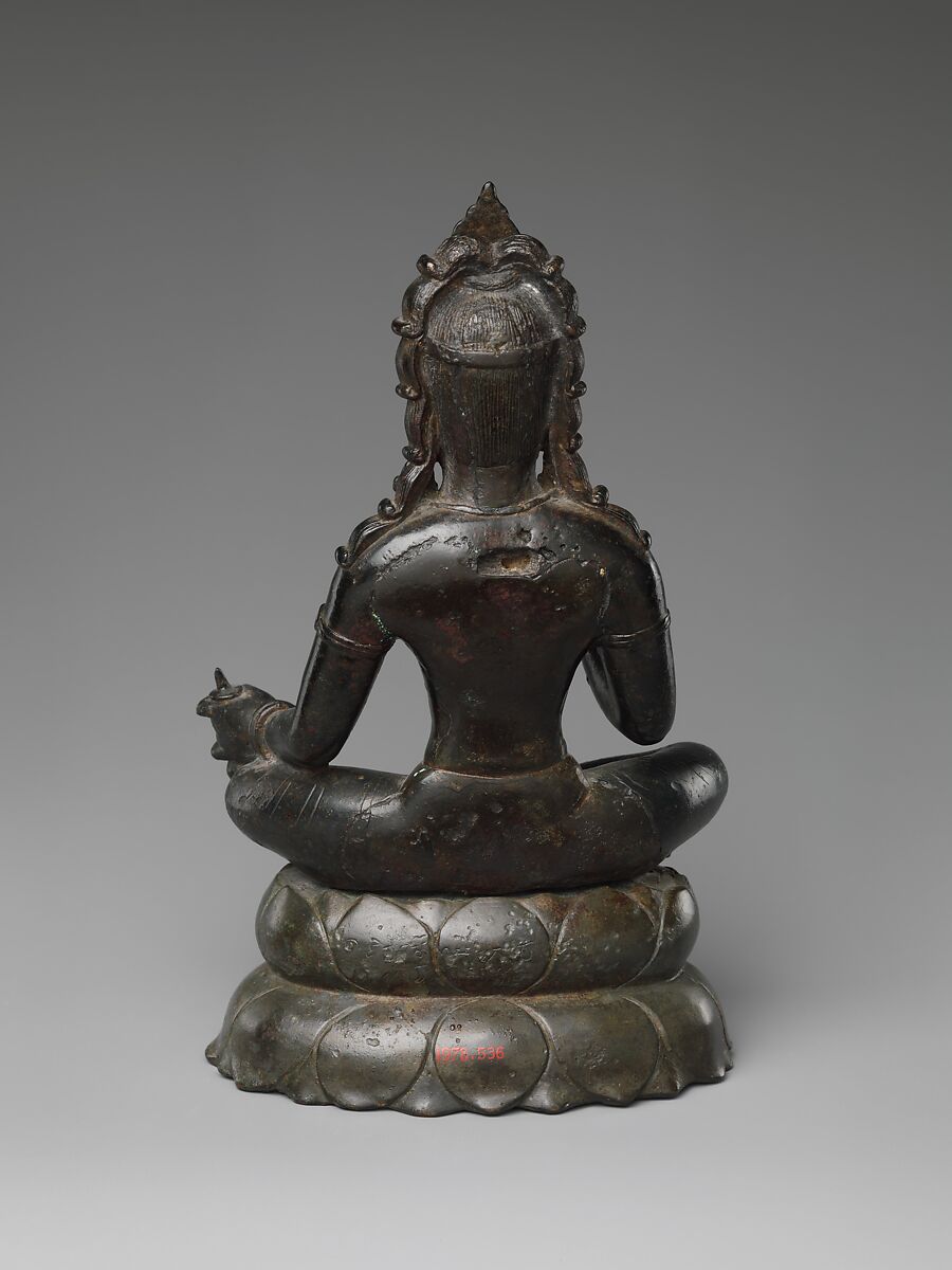 Bodhisattva Maitreya, the Buddha of the Future, Bronze inlaid with silver, India (Jammu and Kashmir)  or Pakistan (Swat Valley)