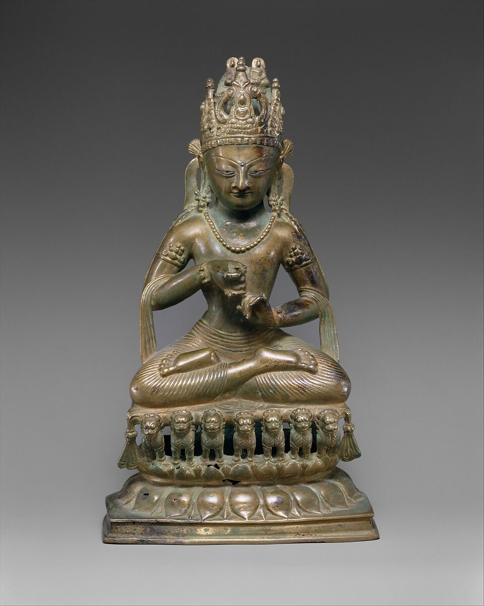 Vairochana, the Transcendent Buddha of the Center, Bronze with silver inlay, Pakistan (possibly Gilgit region) 