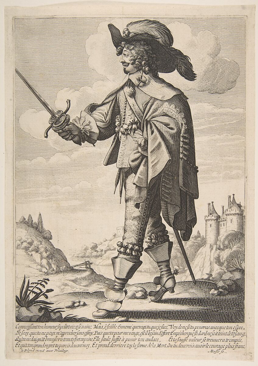 A Frenchman, Sword in Hand, Abraham Bosse (French, Tours 1602/04–1676 Paris), Etching 