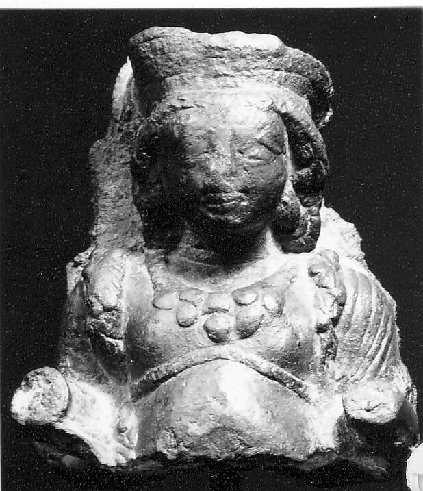 Upper Half of a Deity or King, Bronze, Afghanistan 