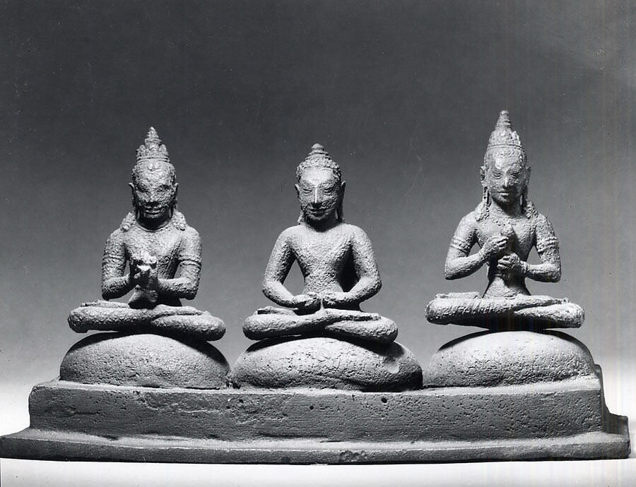 Buddhist Trinity on Cushions - Indonesia (Java, Dieng Plateau