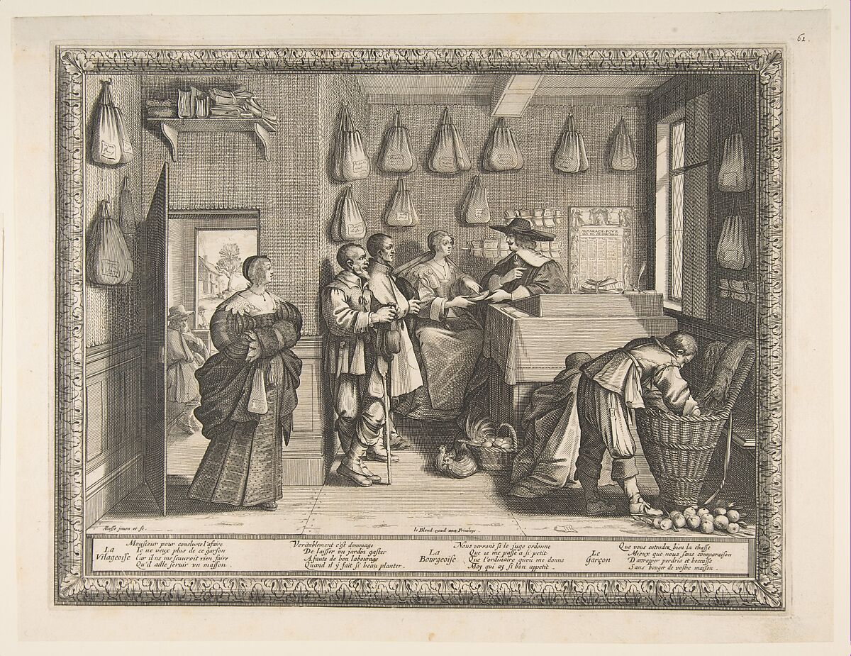 Employment Bureau, Abraham Bosse (French, Tours 1602/04–1676 Paris), Etching 