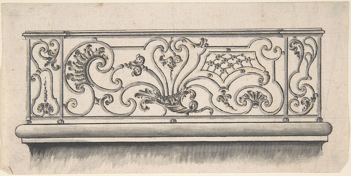 Design for iron work balcony, with alternate 