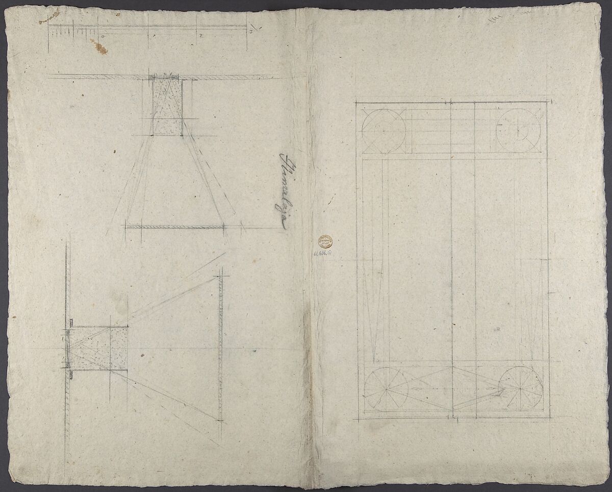 Design for a chandelier: detail of a swan holding a candlestick, Anonymous, German, 19th century, Counterproof of a drawing in black chalk