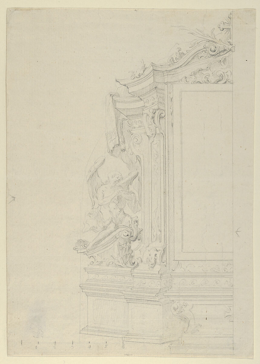 Design for an altar, Anonymous, German, 18th century, Graphite 