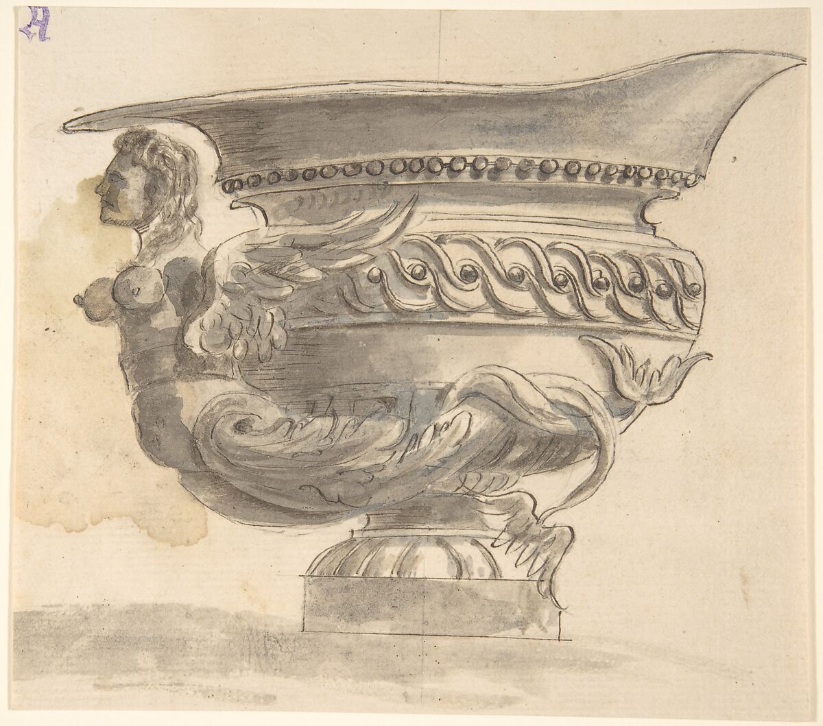 Architectural Drawings, Anonymous, Italian, 19th century, Pen and brown ink, brush and gray wash 