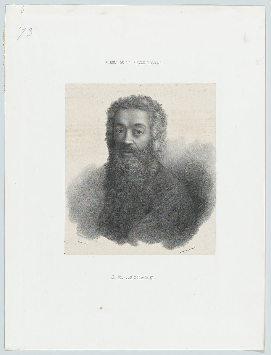 Self-Portrait with a Long Beard, Joseph Henri Deville (Swiss, Geneva 1803–1857 Geneva), Lithograph 