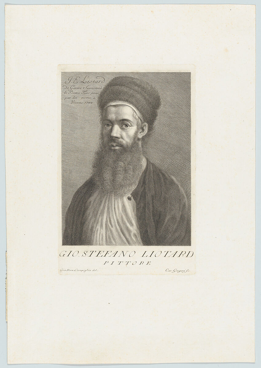 Self-portrait in a Turkish Outfit, Carlo Gregori (Italian, Florence 1719–1759 Florence), Engraving; first state of two 