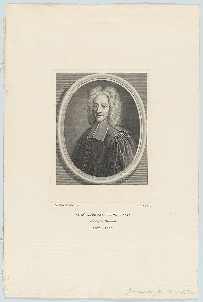 Portrait of Jean Alphonse Turrettini, Jean Michel Liotard (Swiss, Geneva 1702–1796 Geneva), Engraving 