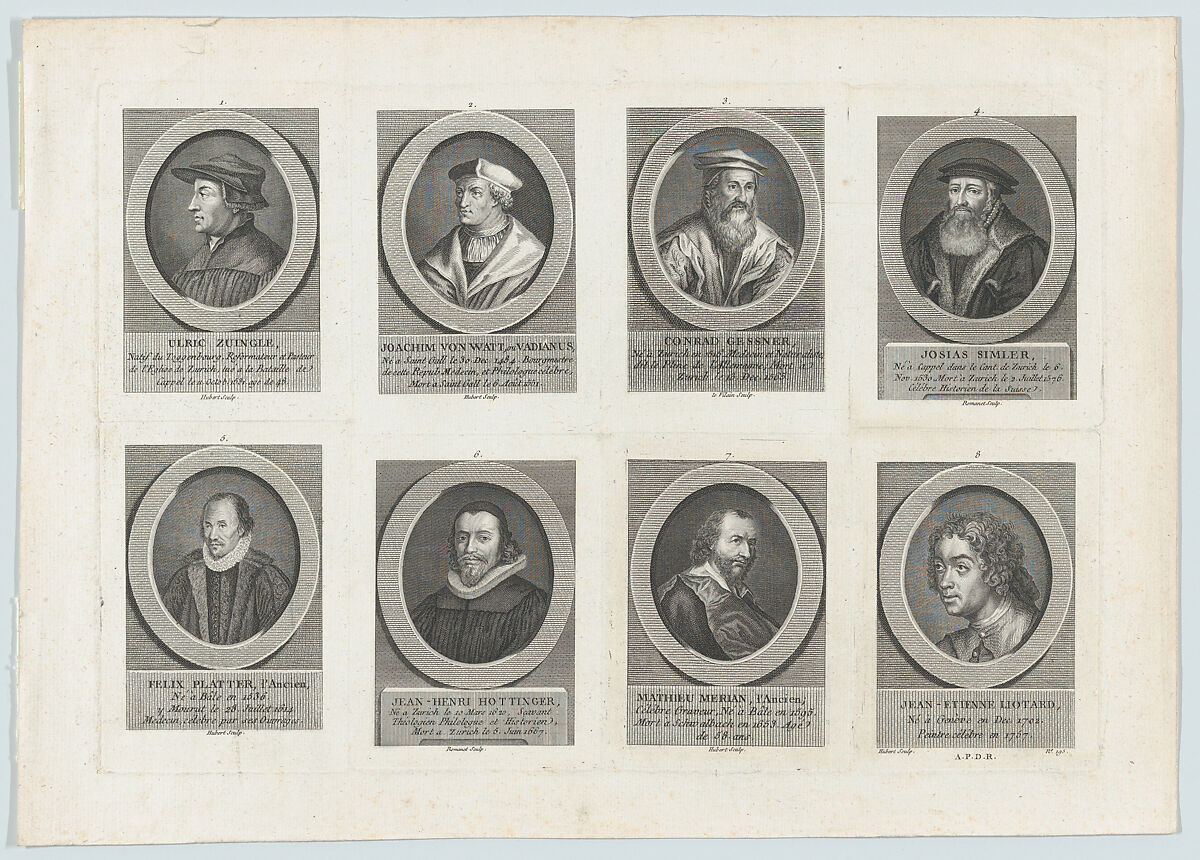 Eight Portraits, Hubert (French), Etching and engraving 