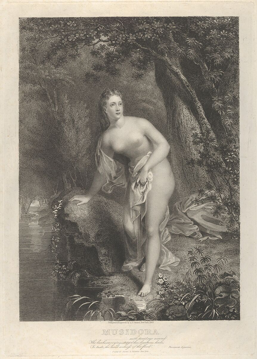 Musidora, Asher Brown Durand (American, Jefferson, New Jersey 1796–1886 Maplewood, New Jersey), Engraving 