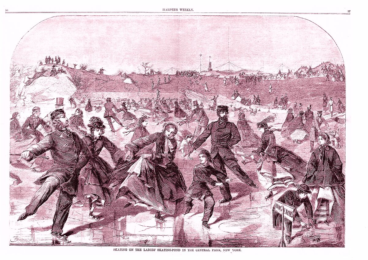 Skating on the Ladies' Skating Pond in Central Park, New York (from "Harper's Weekly," Vol. IV), After Winslow Homer (American, Boston, Massachusetts 1836–1910 Prouts Neck, Maine), Wood engraving