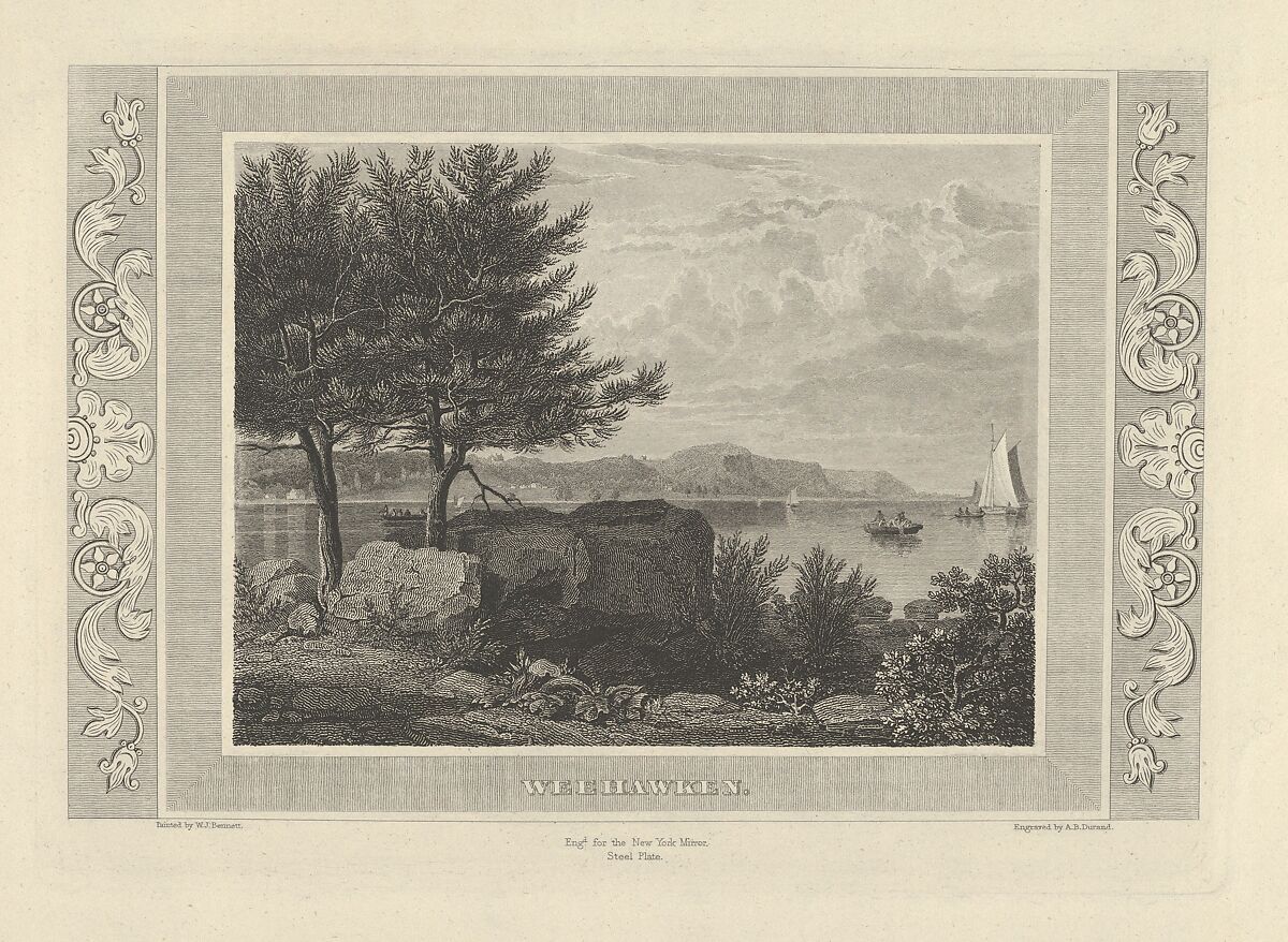 Weekhawken, Asher Brown Durand (American, Jefferson, New Jersey 1796–1886 Maplewood, New Jersey), Steel engraving; third state of three 