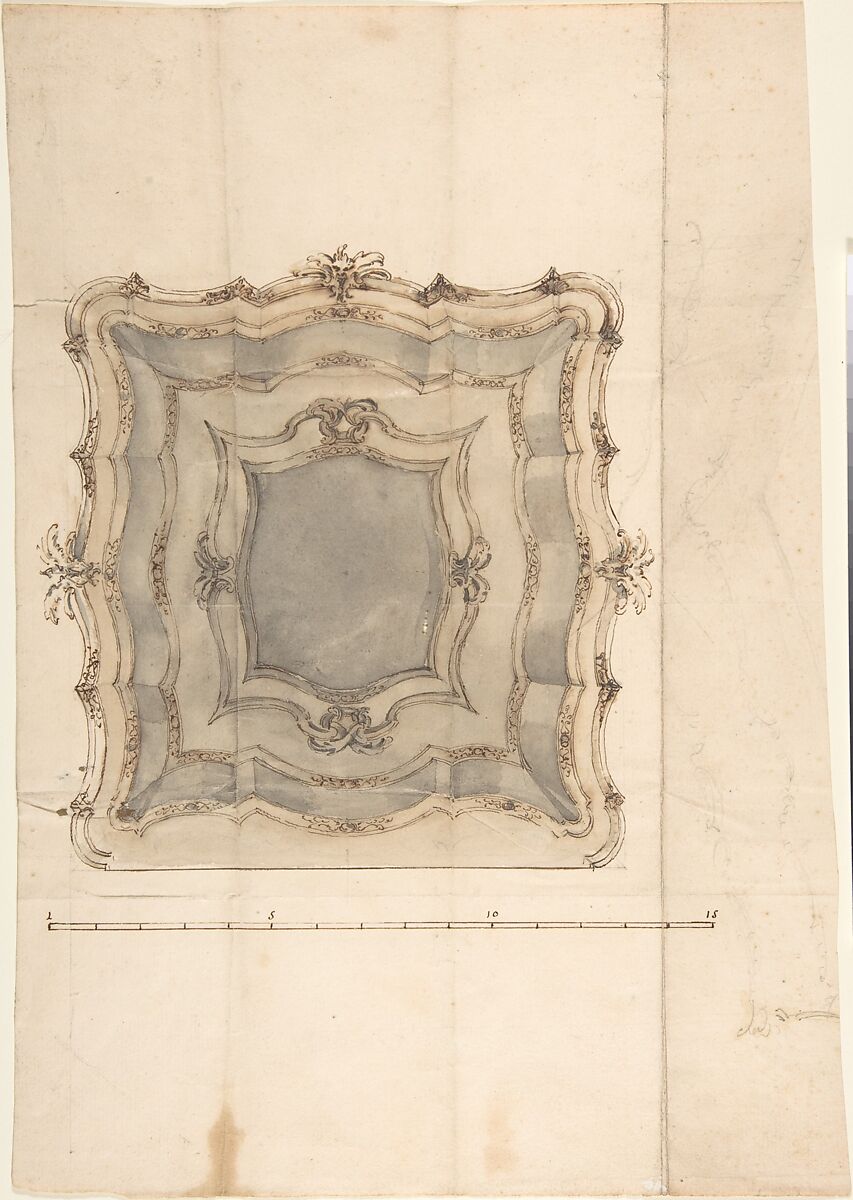 Design for a Frame, Anonymous, Italian, 19th century, Pen and ink and wash 