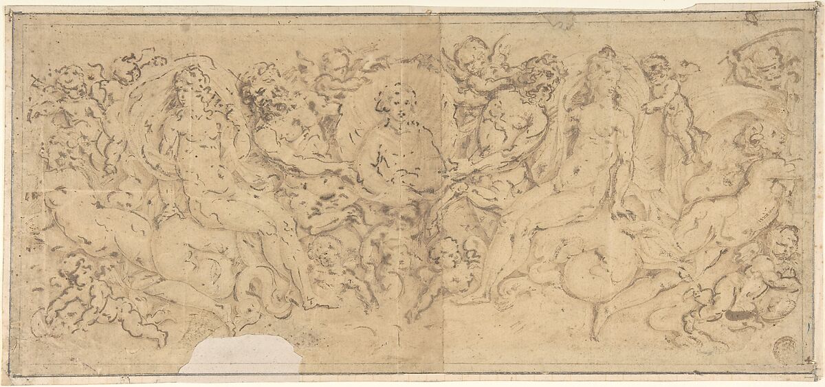 Design for a Coffer, Anonymous, Italian, 19th century, Ink 