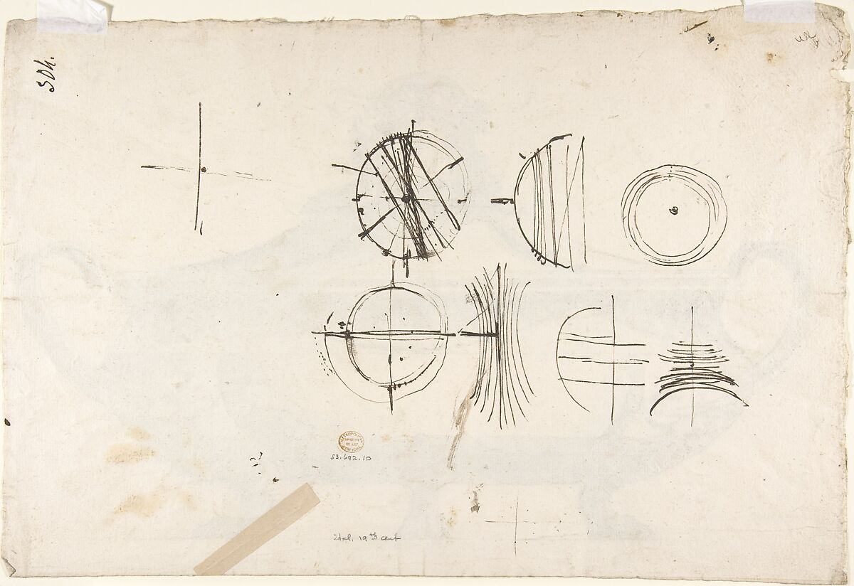 Tureen, Finial with Mask, Anonymous, Italian, 19th century, Pen and ink and wash