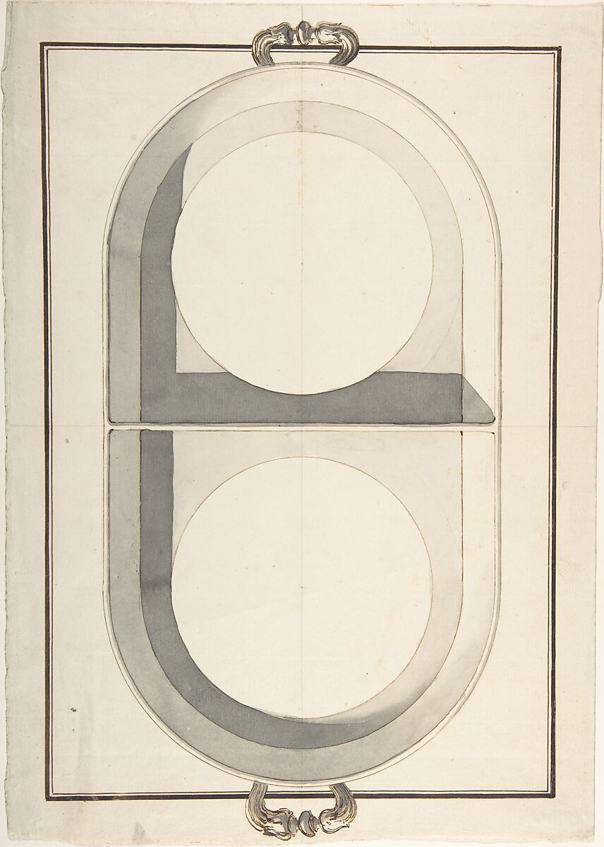 Oblong Vegetable Dish, Anonymous, Italian, 19th century, Pen and ink and wash 