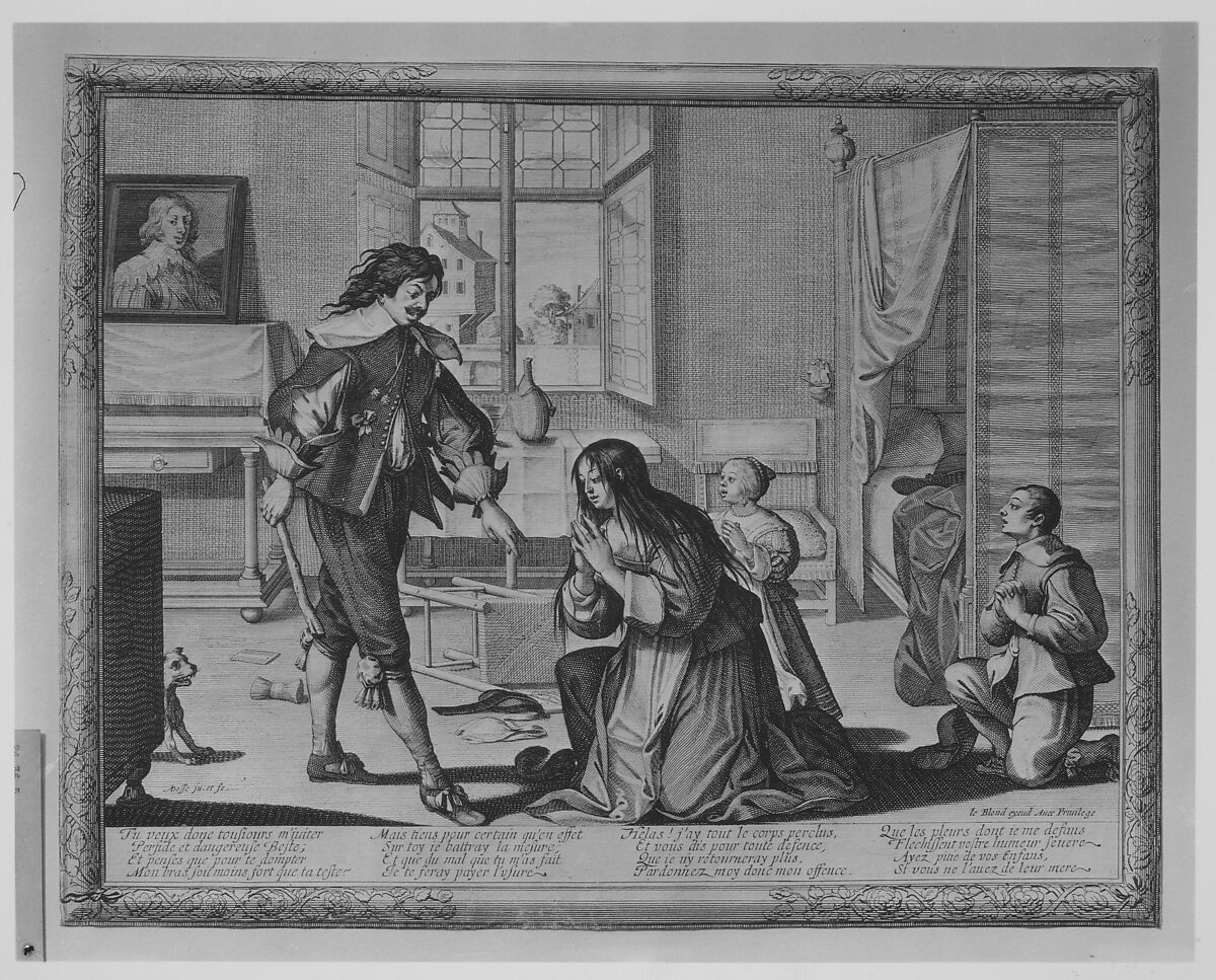 The Wife-Beater, Abraham Bosse (French, Tours 1602/04–1676 Paris), Etching with engraving