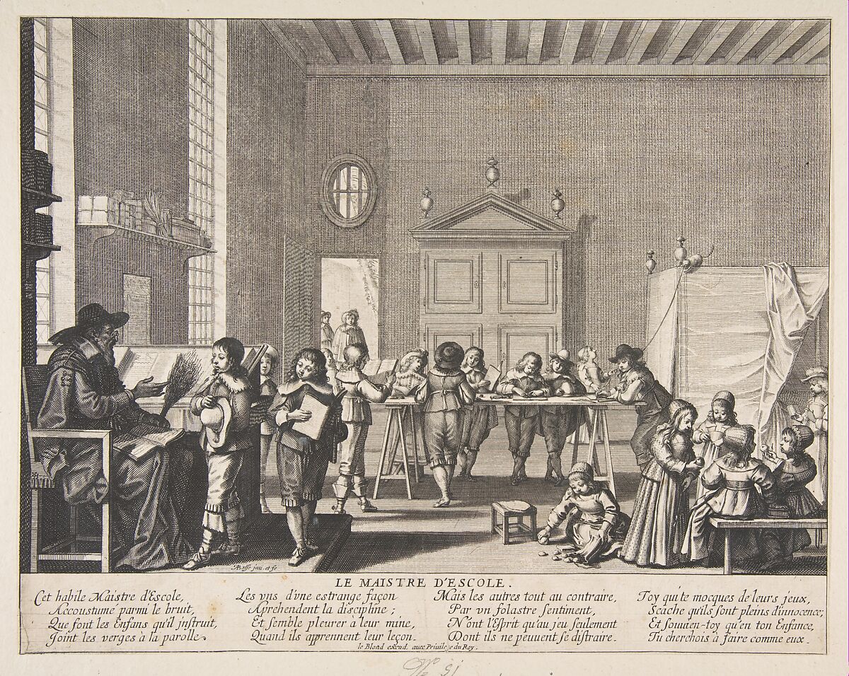 The School Master, Abraham Bosse (French, Tours 1602/04–1676 Paris), Etching 