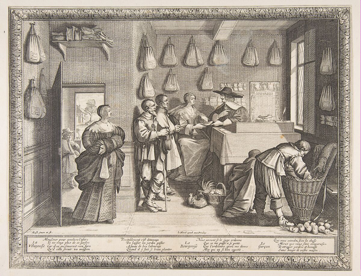 Employment Bureau, Abraham Bosse (French, Tours 1602/04–1676 Paris), Etching 