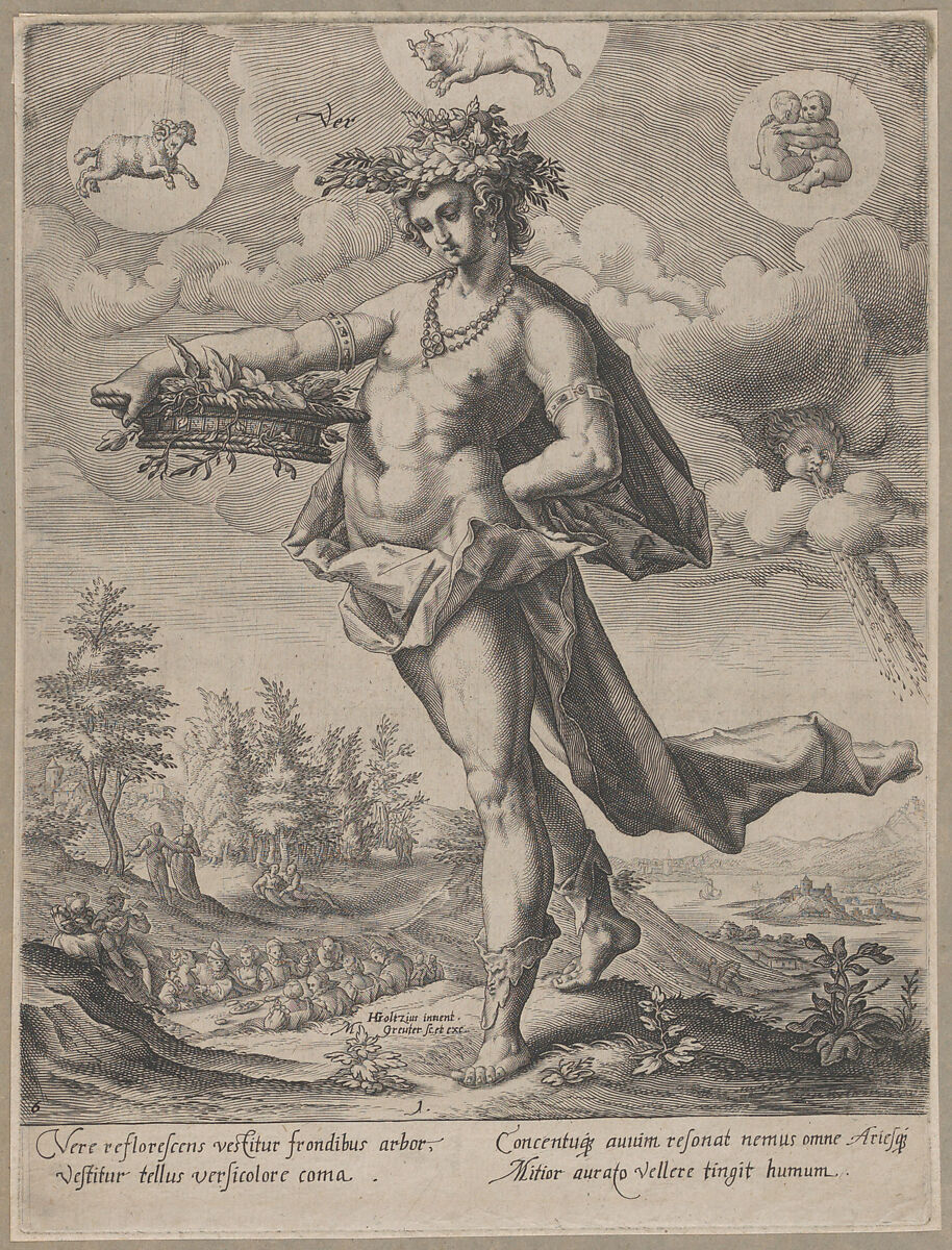 Spring, from "The Four Seasons", Matthaeus Greuter (German, Strassburg ca. 1566–1638 Rome), Engraving 