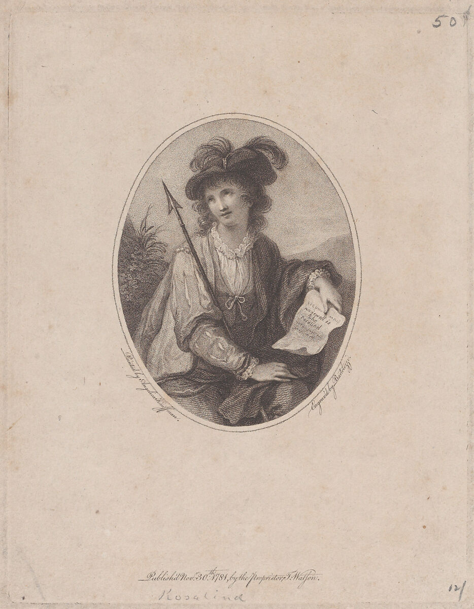 Rosalind, Francesco Bartolozzi (Italian, Florence 1728–1815 Lisbon), Stipple engraving and etching 