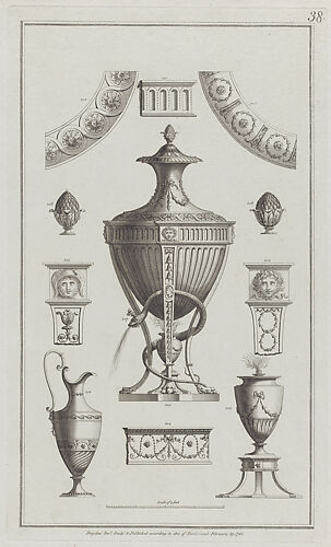 Vases and Ornament Designs, nos. 200-208, plate 38 from 