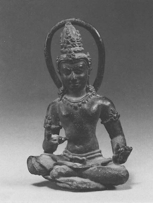 Seated Bodhisattva Vajrapani (?), Bronze, Indonesia (Java) 