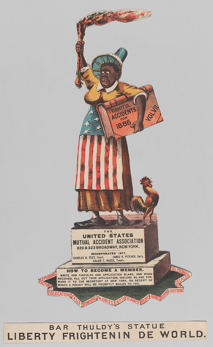 Bar Thuldy's Statue: Liberty Frightenin de World, Derived from Currier &amp; Ives (American, active New York, 1857–1907), Color lithograph 