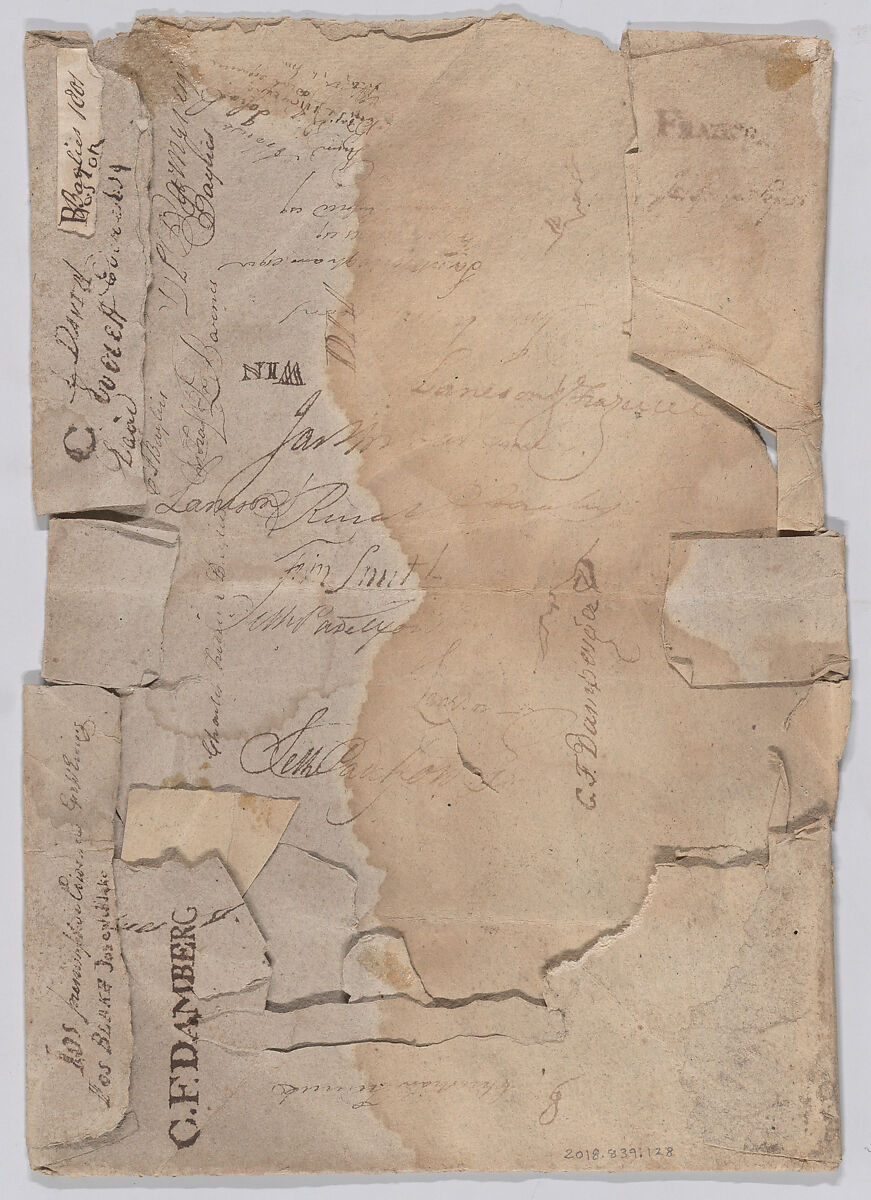 Wrapper: Burbank Paper Mill, Sutton, Massachusetts, Caleb Burbank (American, born 1761), Woodcut, stamped and inscribed with pen and ink