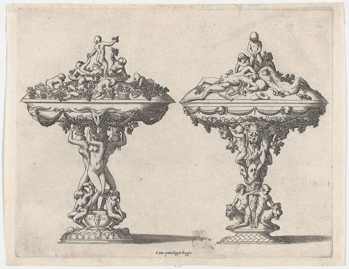 Two Cups, René Boyvin (French, Angers ca. 1525–1598 or 1625/6 Angers), Engraving 