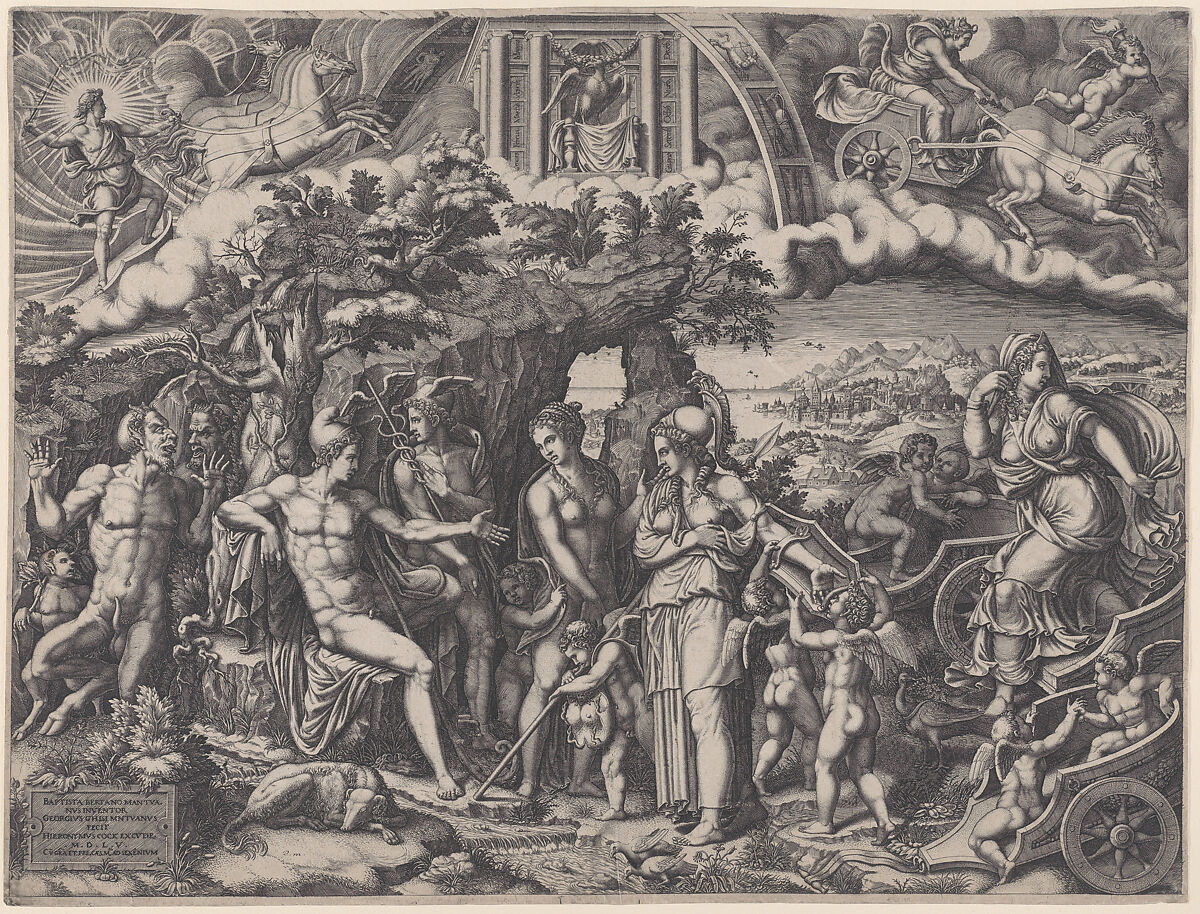 The Judgment of Paris, Giorgio Ghisi (Italian, Mantua ca. 1520–1582 Mantua), Engraving 