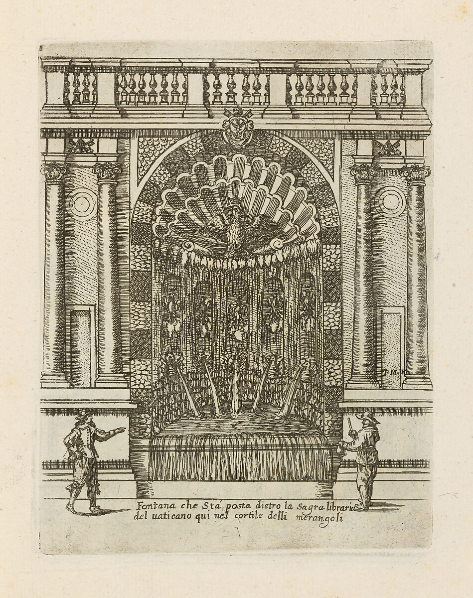 Raccolta delle Principale Fontane dell' Inclitta Città di Roma con la nova Aguinta disegnate da Girolamo Felice Romano et intaglate da Pietro Miotte Borg.ne, Domenico Parasacchi (Italian, active ca. 1618–30), Etching