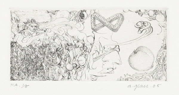 A group of eight untitled drypoints of different abstract and biomorphic forms, Alan Glass (Canadian, active Mexico,1932–2023 Mexico City), Drypoint