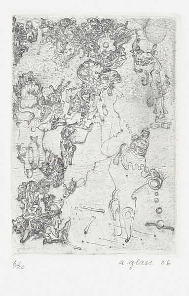 A group of eight untitled drypoints of different abstract and biomorphic forms, Alan Glass (Canadian, active Mexico,1932–2023 Mexico City), Drypoint