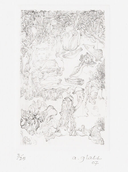 A group of eight untitled drypoints of different abstract and biomorphic forms, Alan Glass (Canadian, active Mexico,1932–2023 Mexico City), Drypoint