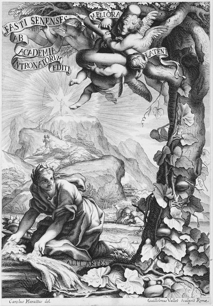 Frontispiece of Fasti Senenses, Guillaume Vallet (French, Paris 1632–1704 (active Rome and Paris)), Engraving