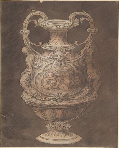 Design for an Urn with Four Putti in Central Cartouche
