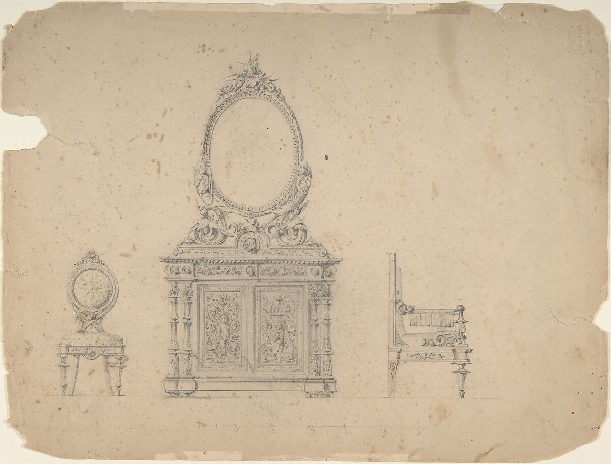 Designs for Furniture, Anonymous, Italian, 19th century 
