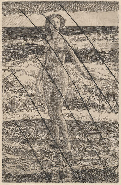 Long Island Surf, Childe Hassam (American, Dorchester, Massachusetts 1859–1935 East Hampton, New York), Etching; proof from cancelled plate 