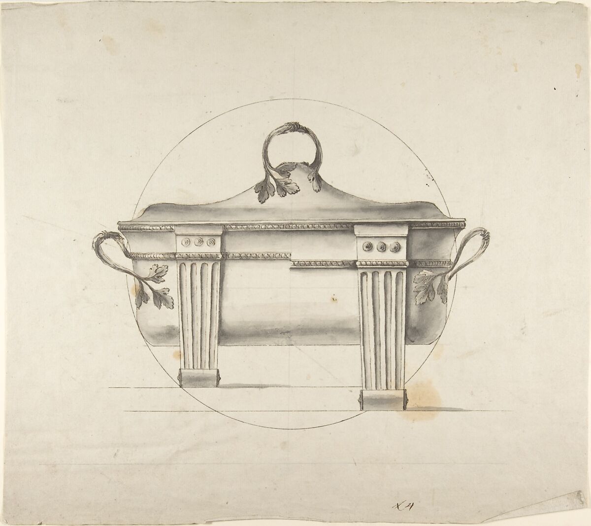 Tureen, Anonymous, Italian, 19th century, Pen and ink and wash 