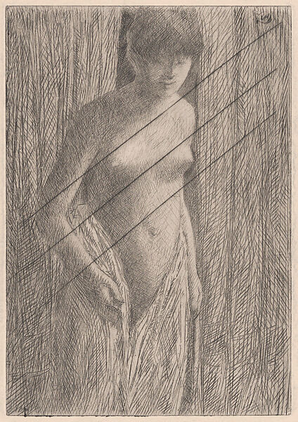 Nude, Hamadryad, Childe Hassam (American, Dorchester, Massachusetts 1859–1935 East Hampton, New York), Etching; proof from cancelled plate 