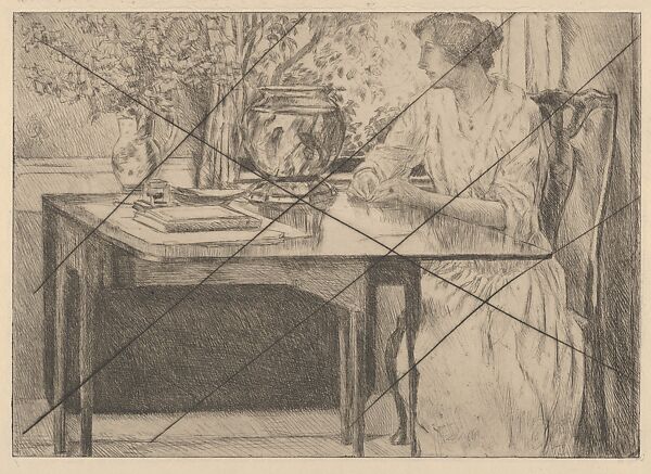 The Colonial Table, Childe Hassam (American, Dorchester, Massachusetts 1859–1935 East Hampton, New York), Etching; proof from cancelled plate 