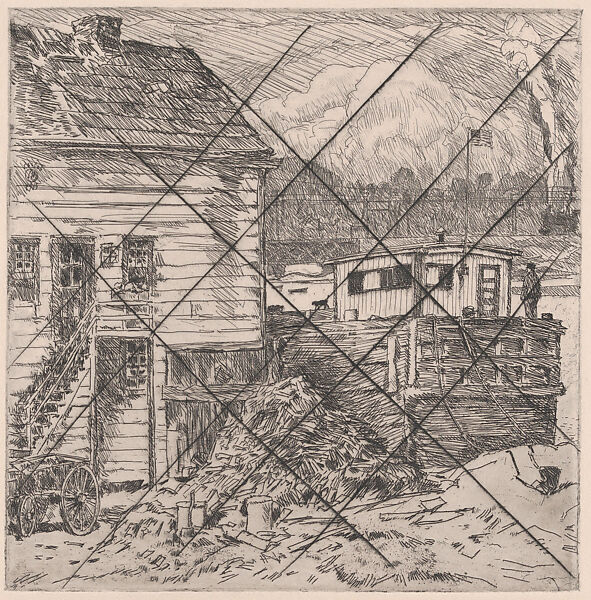 The Lucinda of New York, Childe Hassam (American, Dorchester, Massachusetts 1859–1935 East Hampton, New York), Etching; proof from cancelled plate 