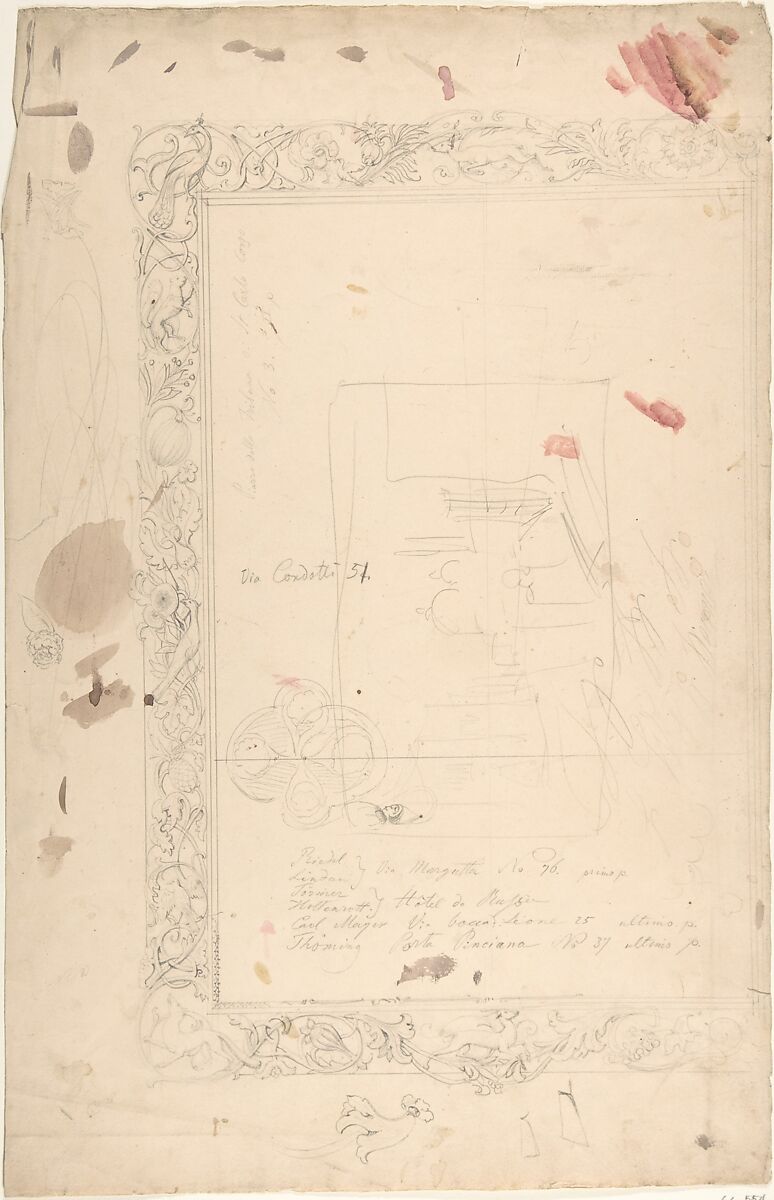 Design for a Frame with Birds, Animals, and Foilage, Anonymous, Italian, 19th century 