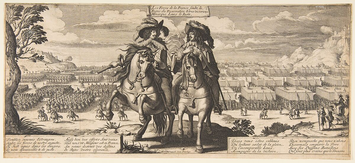 The French Forces: Louis XIII and Gaston d'Orléans, Abraham Bosse (French, Tours 1602/04–1676 Paris), Etching 
