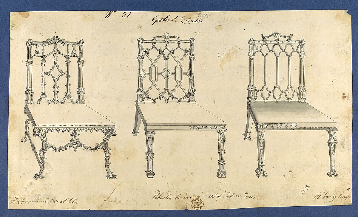 Gothick [Gothic] Chairs, in Chippendale Drawings, Vol. I