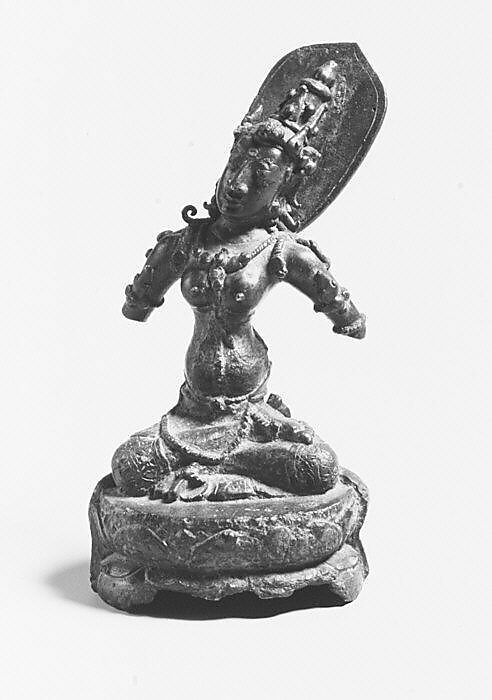 Seated Female Deity, Bronze, Indonesia (Java, Ngandjuk) 