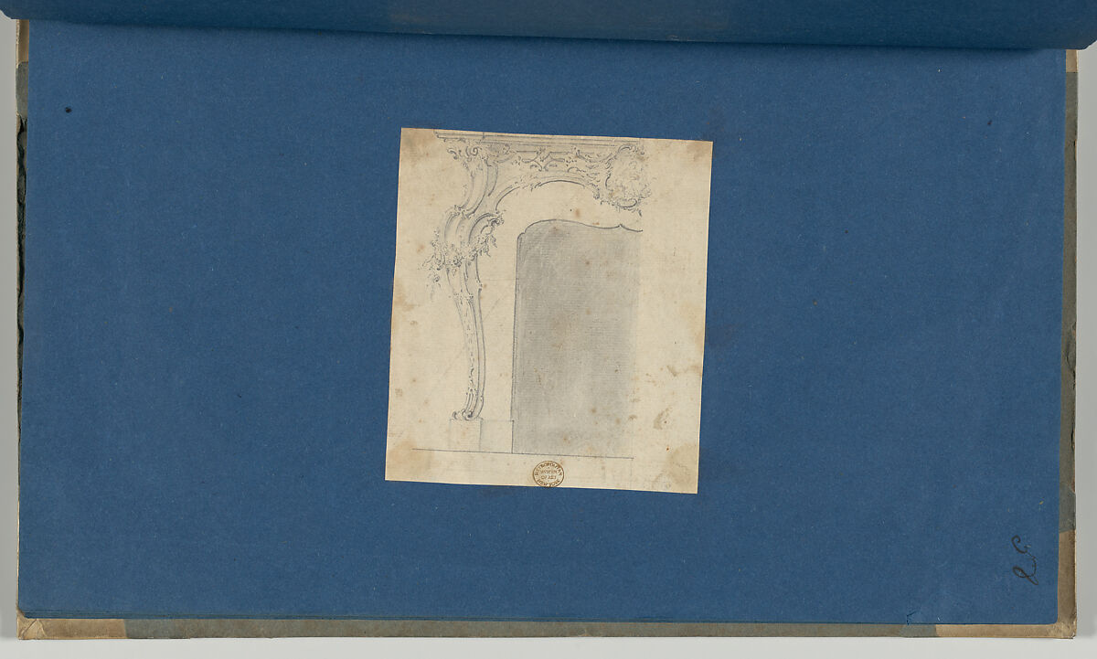 Chimneypiece, in Chippendale Drawings, Vol. I, Thomas Chippendale (British, baptised Otley, West Yorkshire 1718–1779 London), Graphite