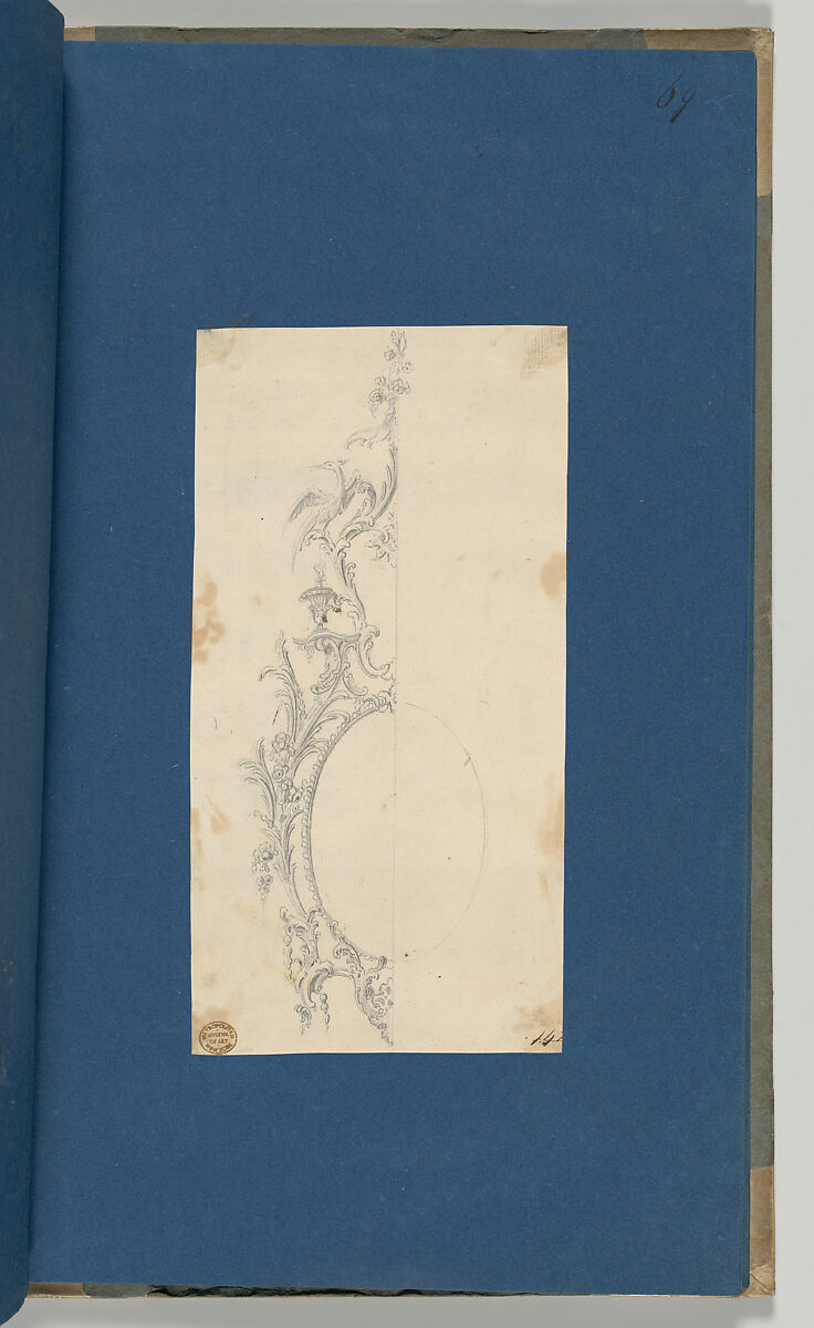 Pier Glass Frame, in Chippendale Drawings, Vol. I, Thomas Chippendale (British, baptised Otley, West Yorkshire 1718–1779 London), Graphite